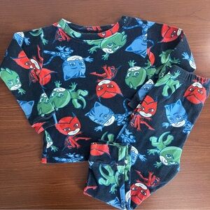 PJ Mask Kids Cotton Pajama Set Size 4T Snug Fit Navy Blue w/Characters